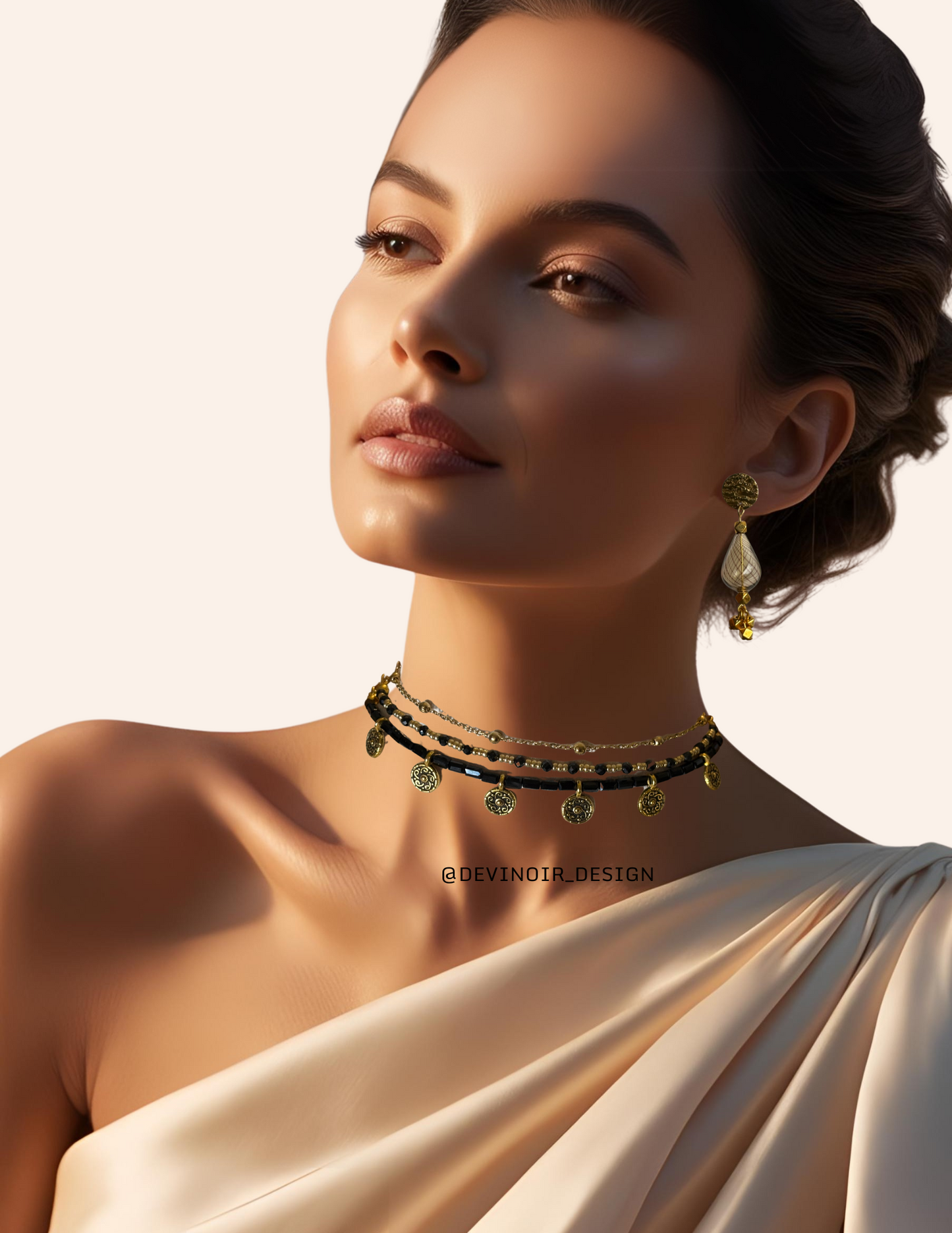 Kemet Noir 3-Stranded Choker