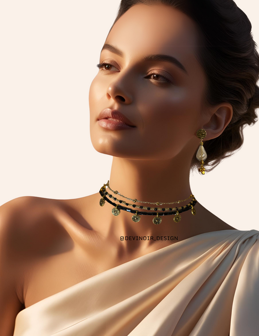Kemet Noir 3-Stranded Choker